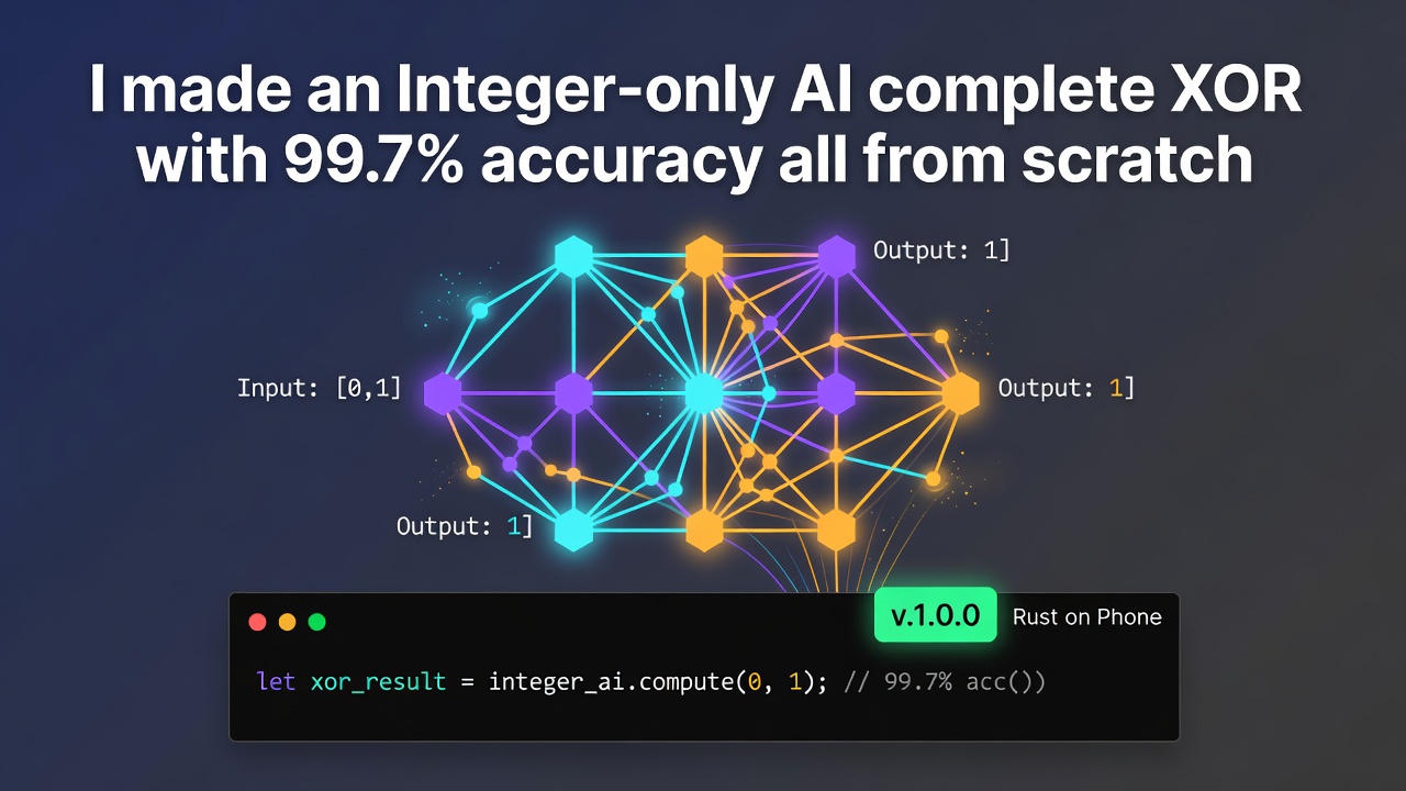 I made an Integer-only AI complete XOR with 99.7% accuracy all from scratch