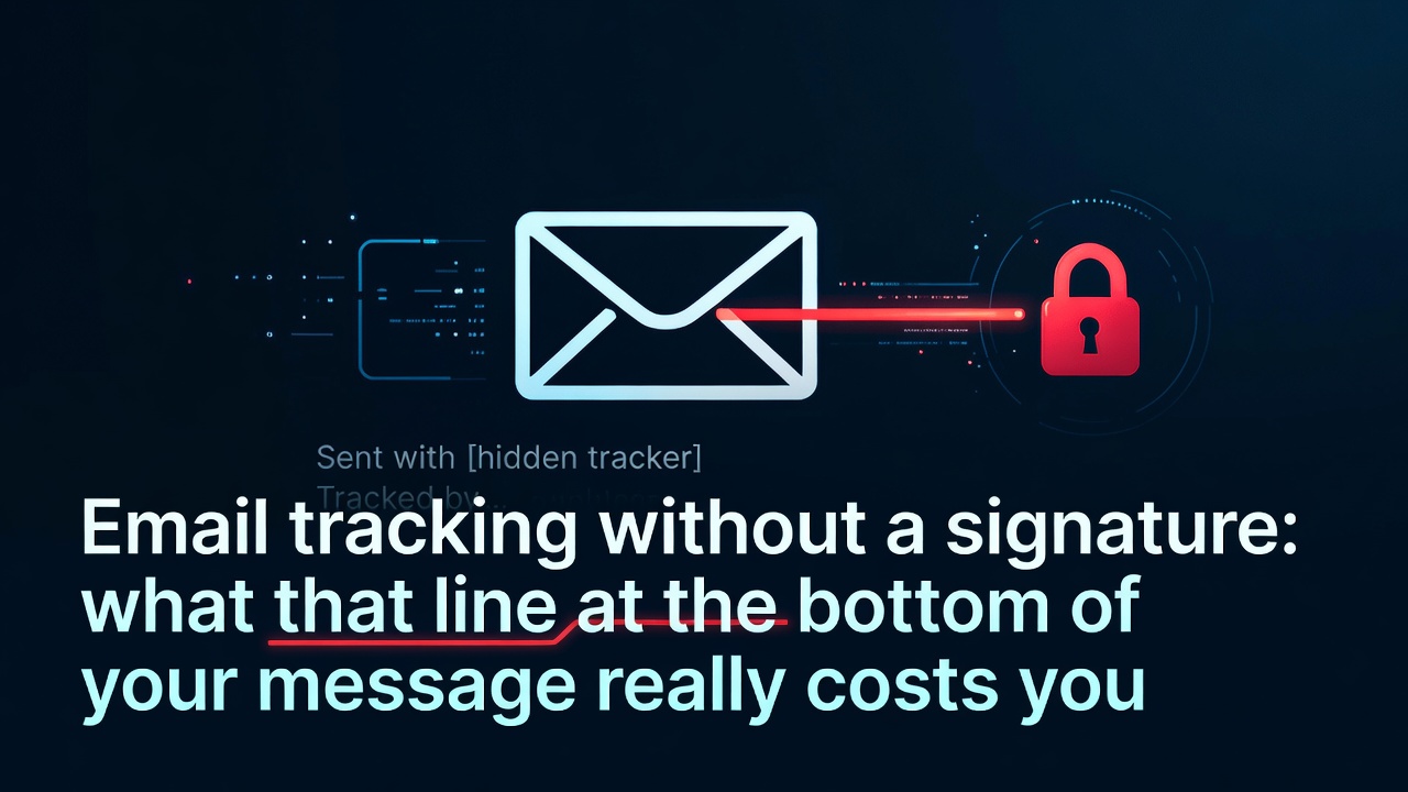 Email tracking without a signature: what that line at the bottom of your message really costs you