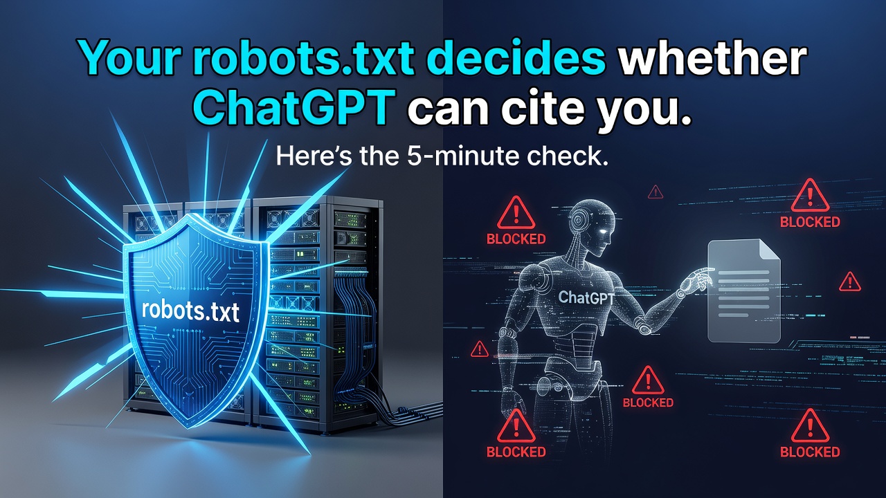 Your robots.txt decides whether ChatGPT can cite you. Here's the 5-minute check.