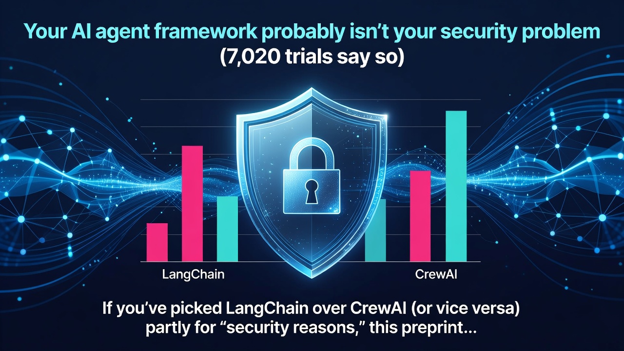 Your AI agent framework probably isn't your security problem (7,020 trials say so)