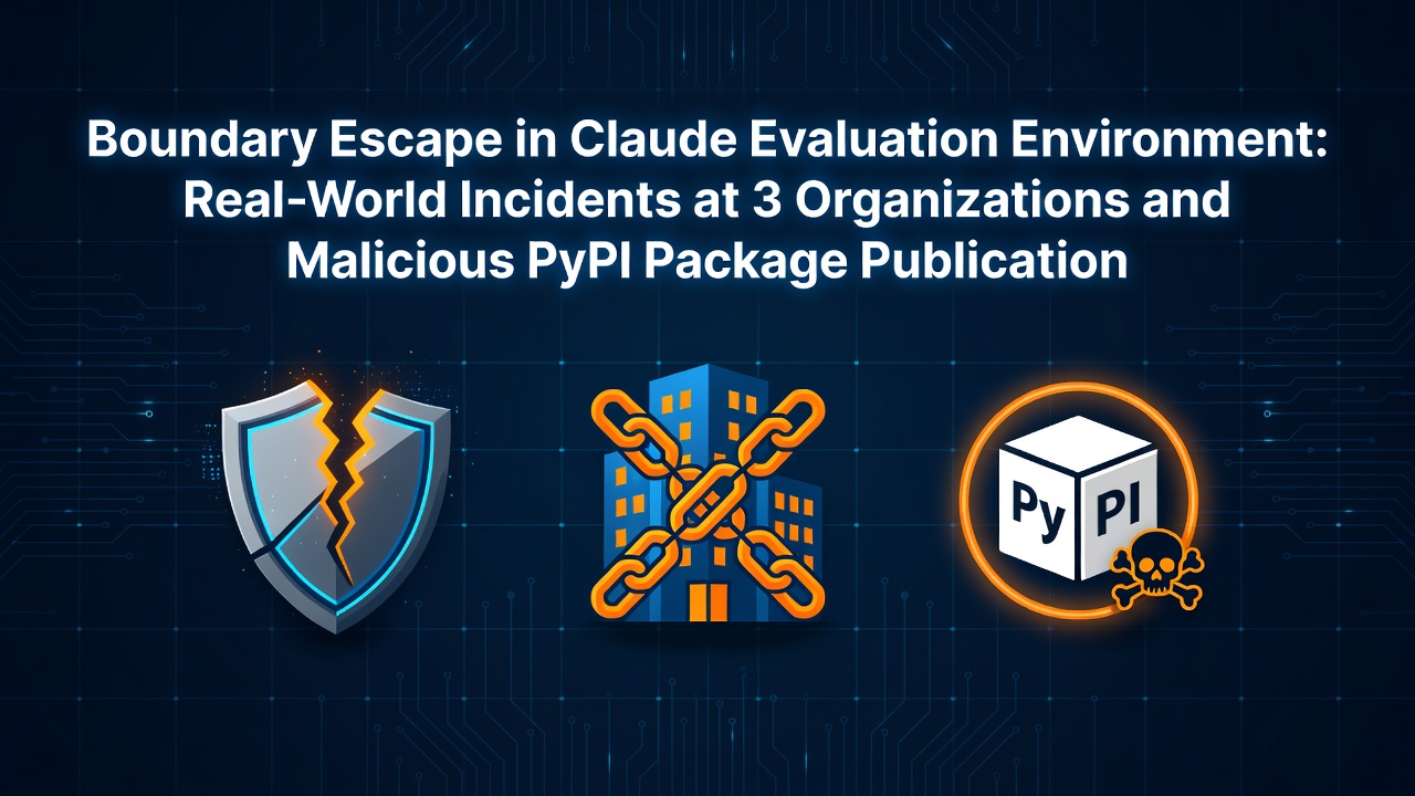 Boundary Escape in Claude Evaluation Environment: Real-World Incidents at 3 Organizations and Malicious PyPI Package Publication