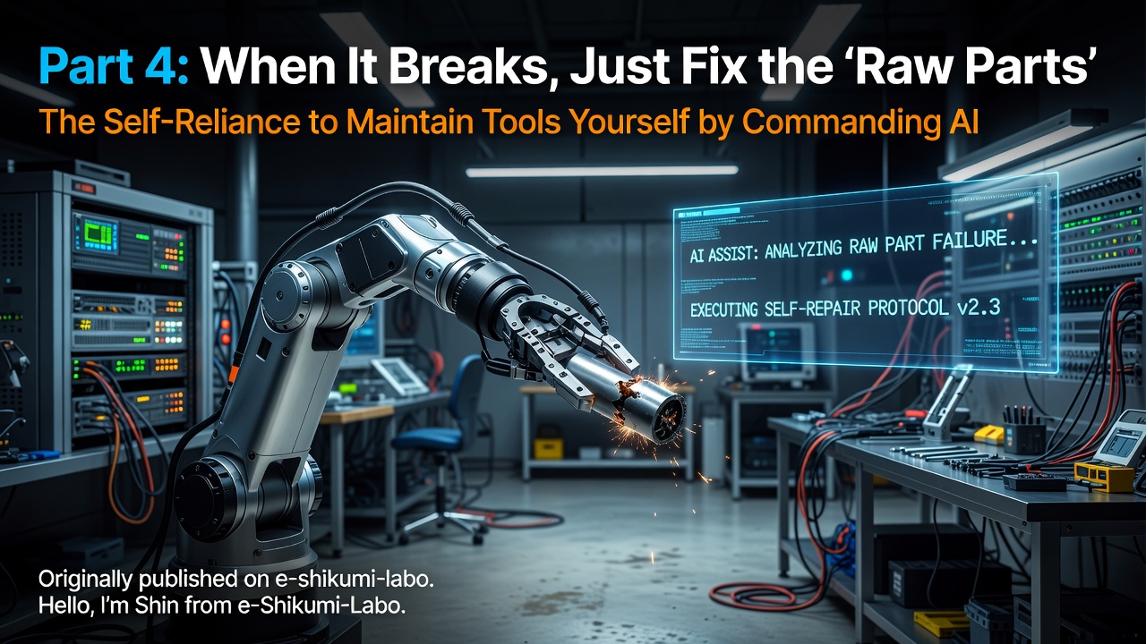 Part 4: When It Breaks, Just Fix the 'Raw Parts'. The Self-Reliance to Maintain Tools Yourself by Commanding AI