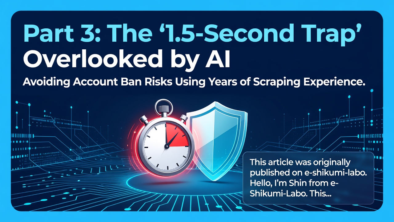 Part 3: The '1.5-Second Trap' Overlooked by AI. Avoiding Account Ban Risks Using Years of Scraping Experience