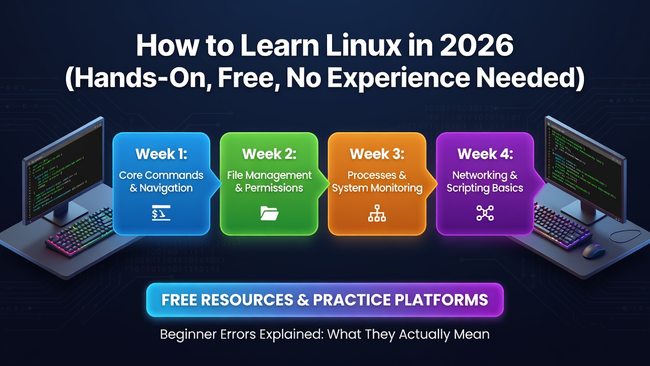 How to Learn Linux in 2026 (Hands-On, Free, No Experience Needed)