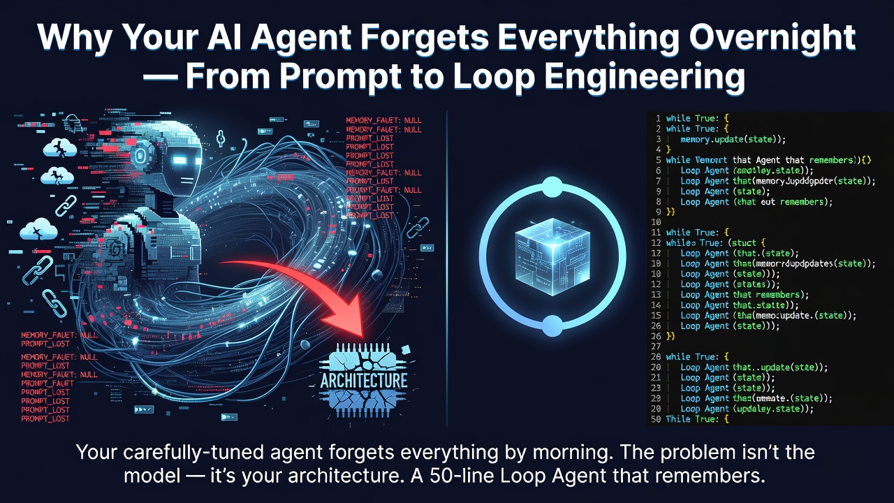 Why Your AI Agent Forgets Everything Overnight — From Prompt to Loop Engineering