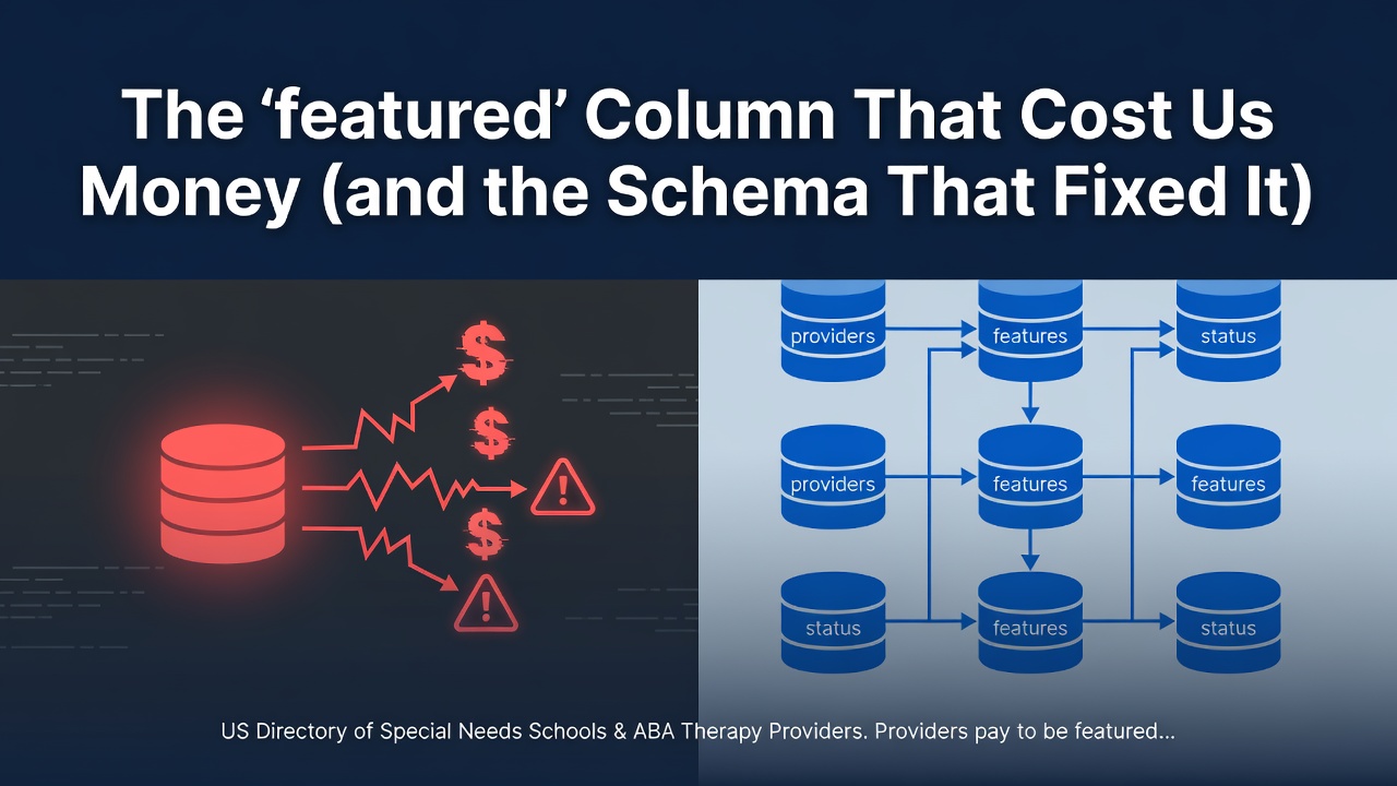 The `featured` Column That Cost Us Money (and the Schema That Fixed It)