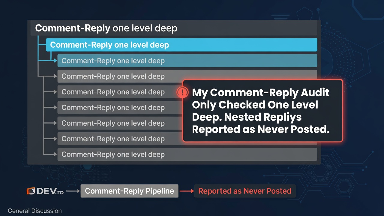 My Comment-Reply Audit Only Checked One Level Deep. Nested Replies Reported as Never Posted.
