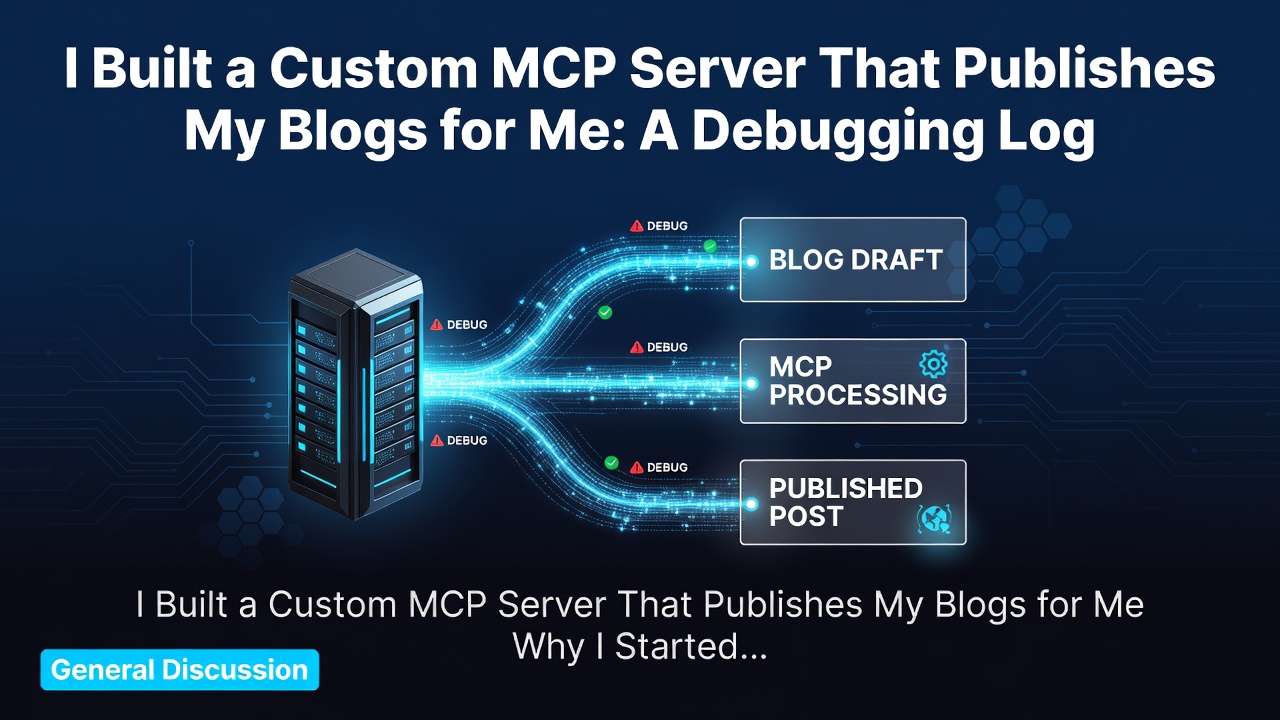 I Built a Custom MCP Server That Publishes My Blogs for Me: A Debugging Log