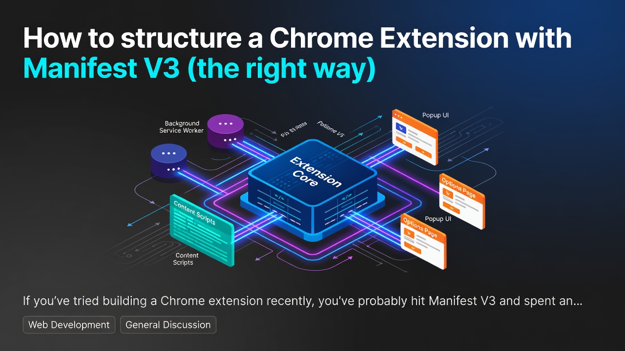 How to structure a Chrome Extension with Manifest V3 (the right way)