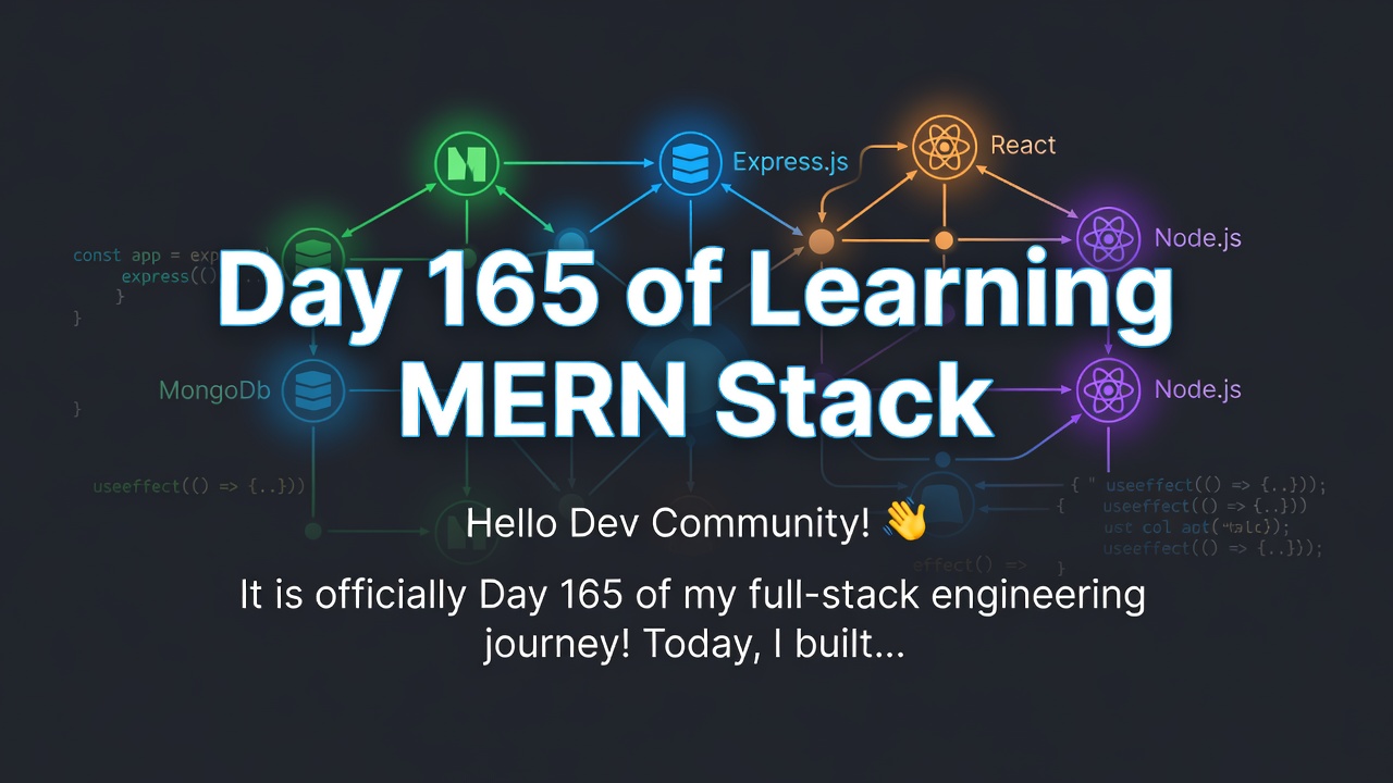 Day 165 of Learning MERN Stack