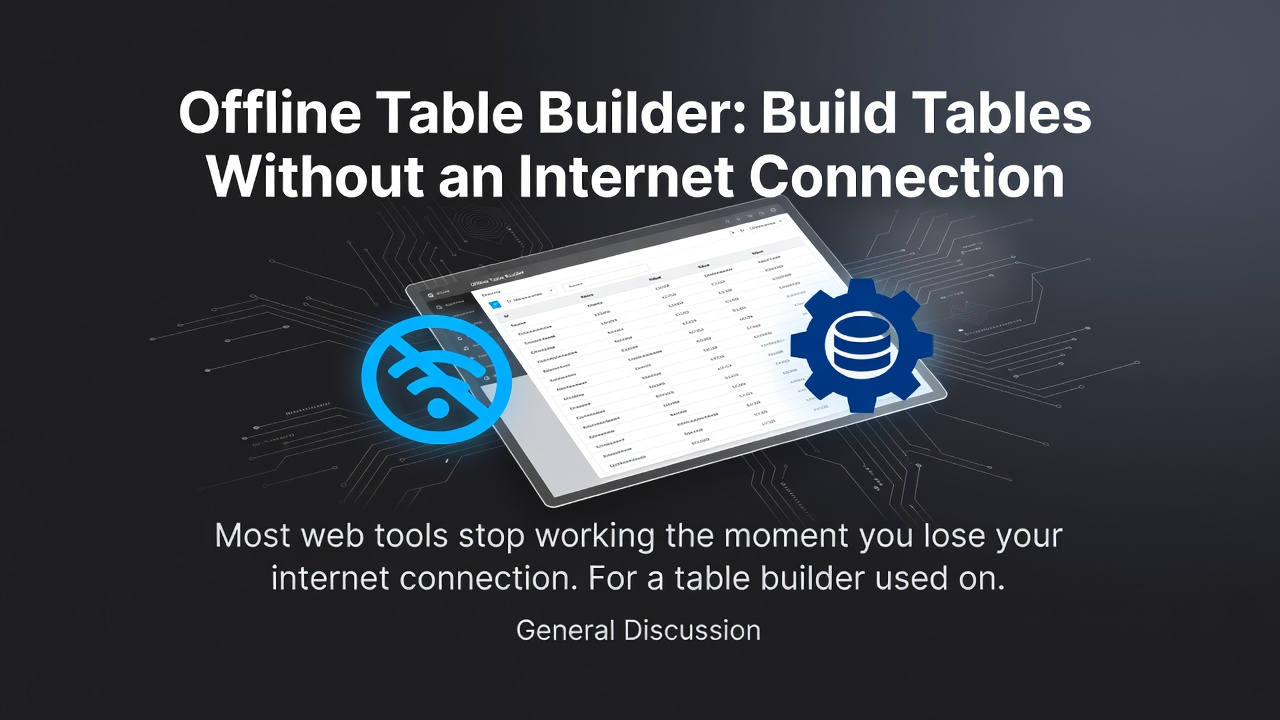 Offline Table Builder: Build Tables Without an Internet Connection