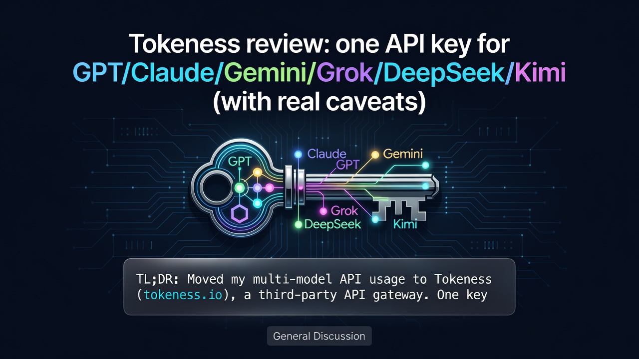 Tokeness review: one API key for GPT/Claude/Gemini/Grok/DeepSeek/Kimi (with real caveats)