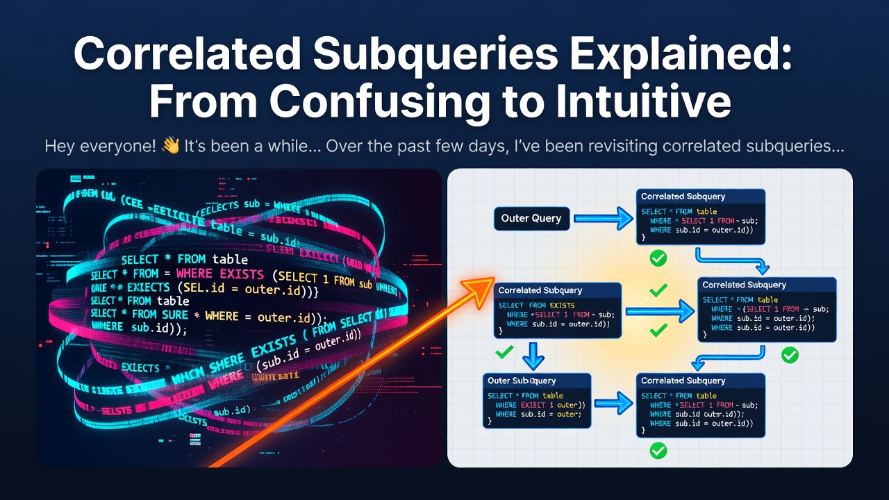 Correlated Subqueries Explained: From Confusing to Intuitive