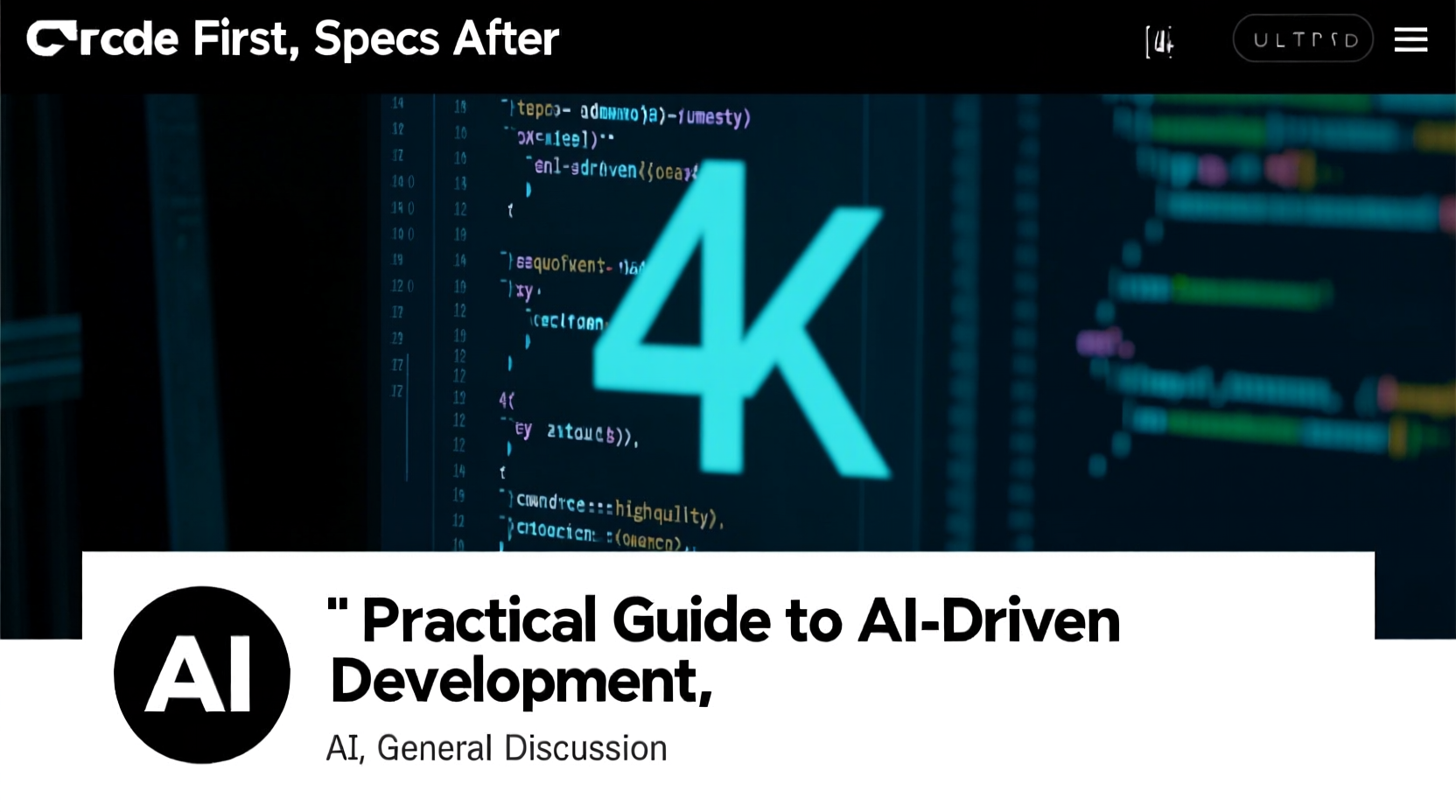 Code First, Specs After: A Practical Guide to AI-Driven Development
