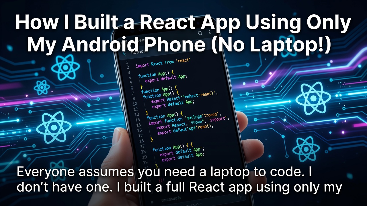 How I Built a React App Using Only My Android Phone (No Laptop!)