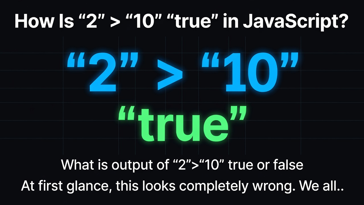 How Is ""2" > "10"" "true" in JavaScript?