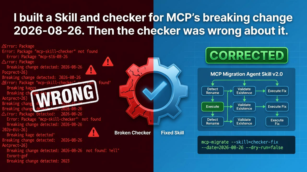 I built a Skill and checker for MCP's breaking change 2026-08-26. Then the checker was wrong about it.