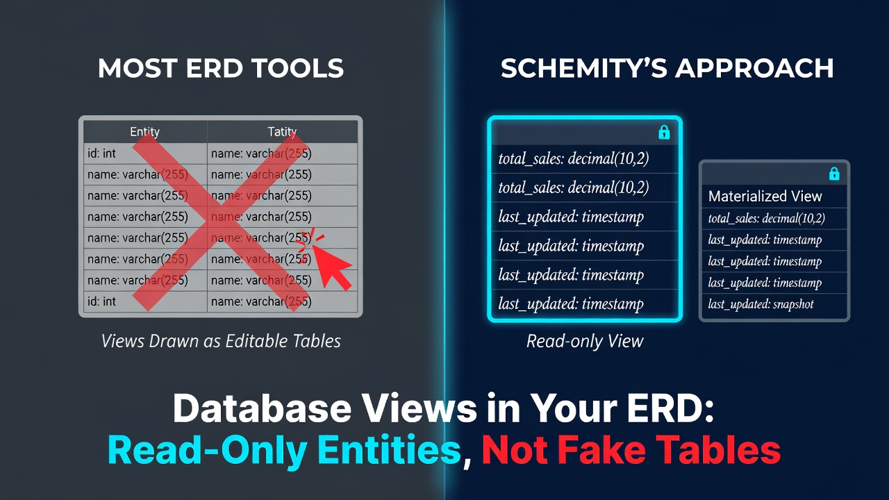 Database Views in Your ERD: Read-Only Entities, Not Fake Tables