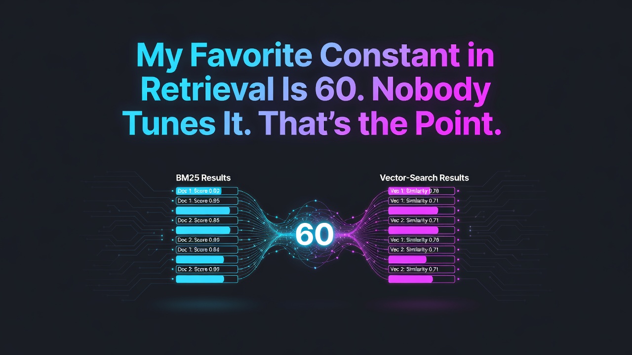 My Favorite Constant in Retrieval Is 60. Nobody Tunes It. That's the Point.