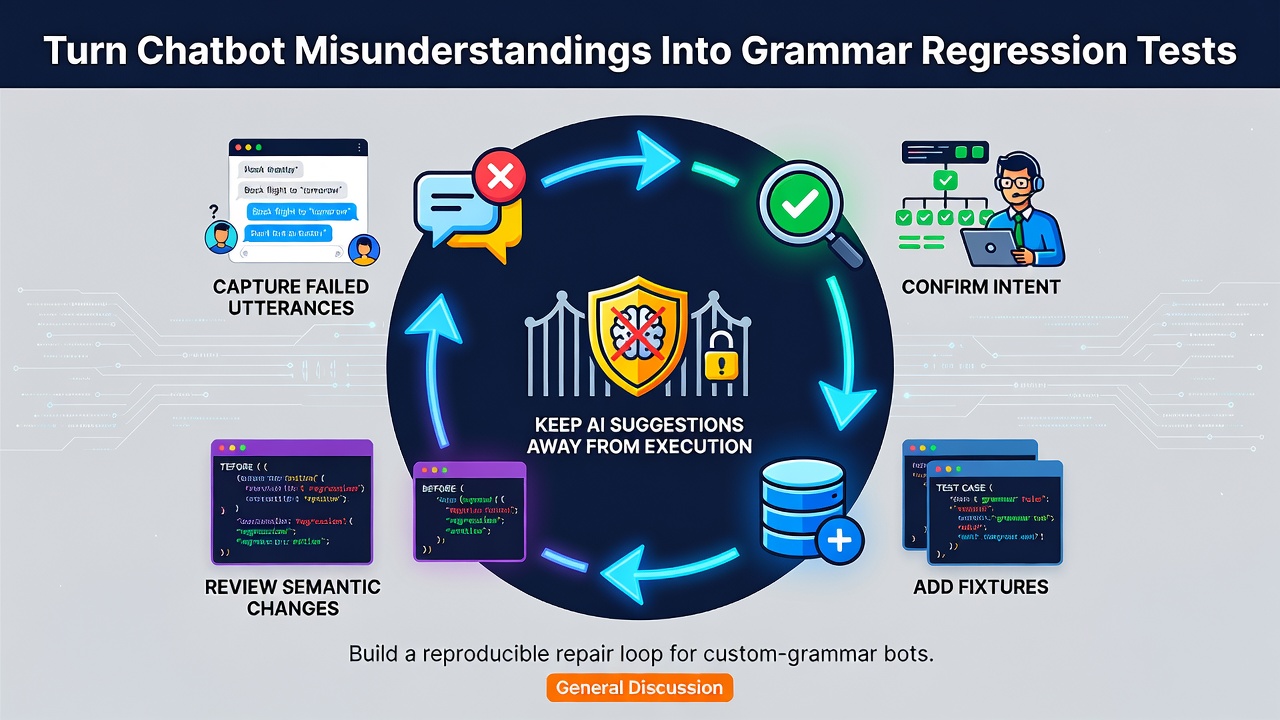 Turn Chatbot Misunderstandings Into Grammar Regression Tests