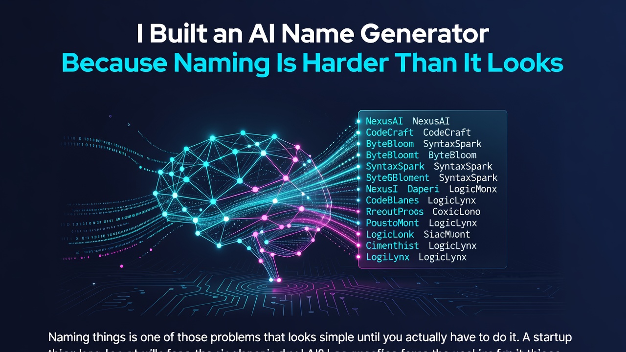 I Built an AI Name Generator Because Naming Is Harder Than It Looks