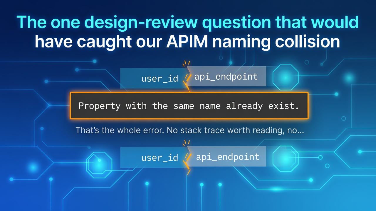 The one design-review question that would have caught our APIM naming collision