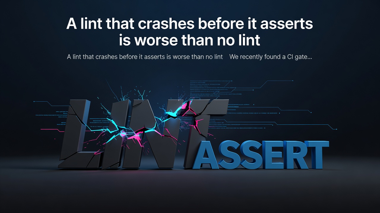 A lint that crashes before it asserts is worse than no lint
