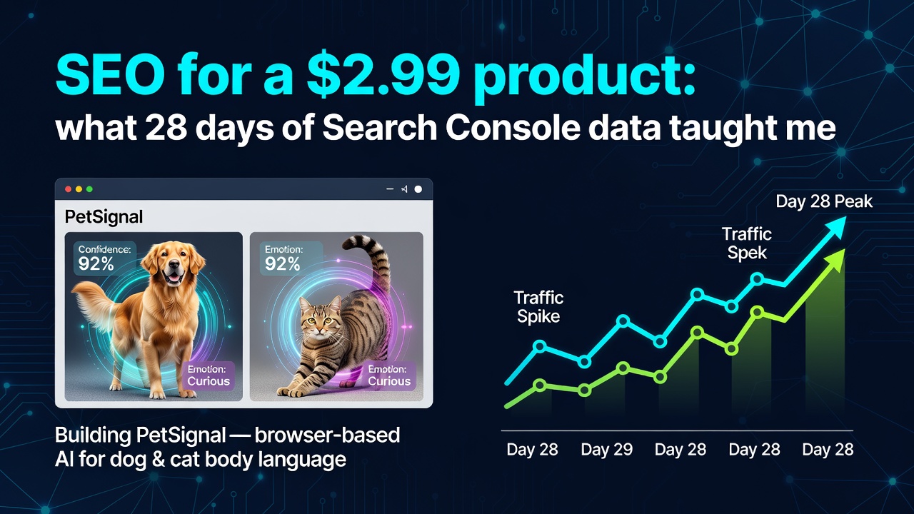 SEO for a $2.99 product: what 28 days of Search Console data taught me