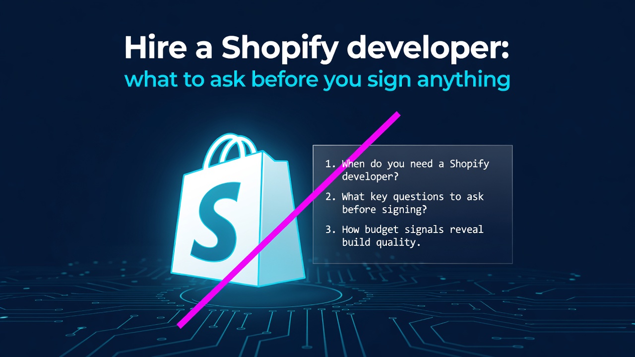 Hire a Shopify developer: what to ask before you sign anything