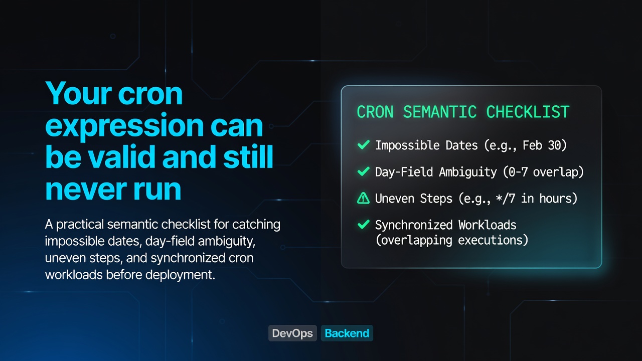 Your cron expression can be valid and still never run