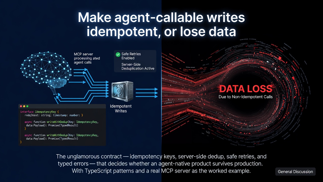Make agent-callable writes idempotent, or lose data