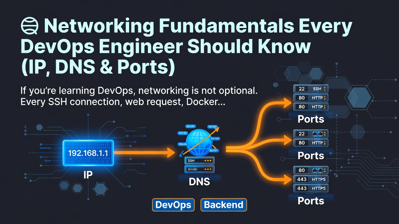 🌐 Networking Fundamentals Every DevOps Engineer Should Know (IP, DNS & Ports)