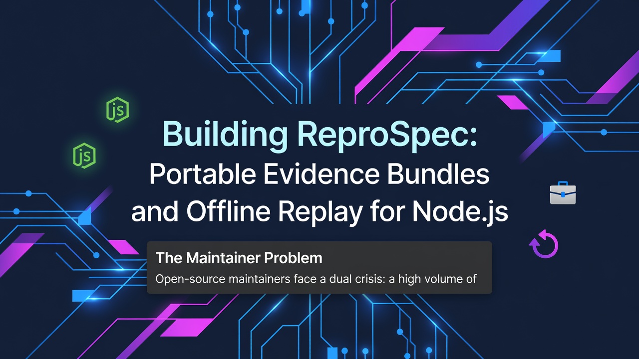 Building ReproSpec: Portable Evidence Bundles and Offline Replay for Node.js