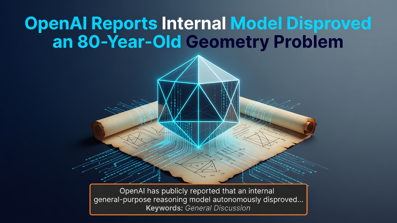 OpenAI Reports Internal Model Disproved an 80-Year-Old Geometry Problem