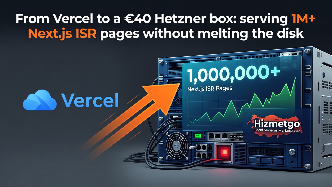 From Vercel to a €40 Hetzner box: serving 1M+ Next.js ISR pages without melting the disk