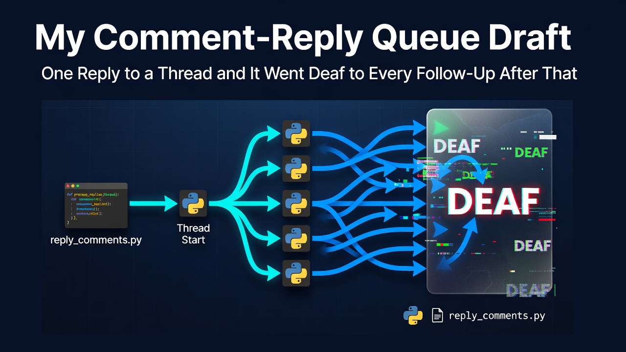 My Comment-Reply Queue Draft One Reply to a Thread and It Went Deaf to Every Follow-Up After That