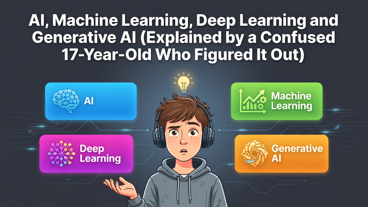 AI, Machine Learning, Deep Learning and Generative AI (Explained by a Confused 17-Year-Old Who Figured It Out)