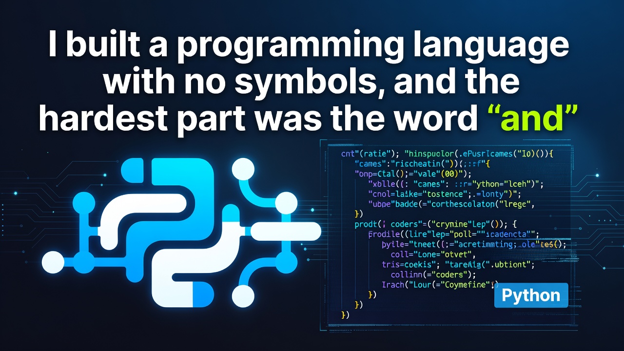 I built a programming language with no symbols, and the hardest part was the word "and"