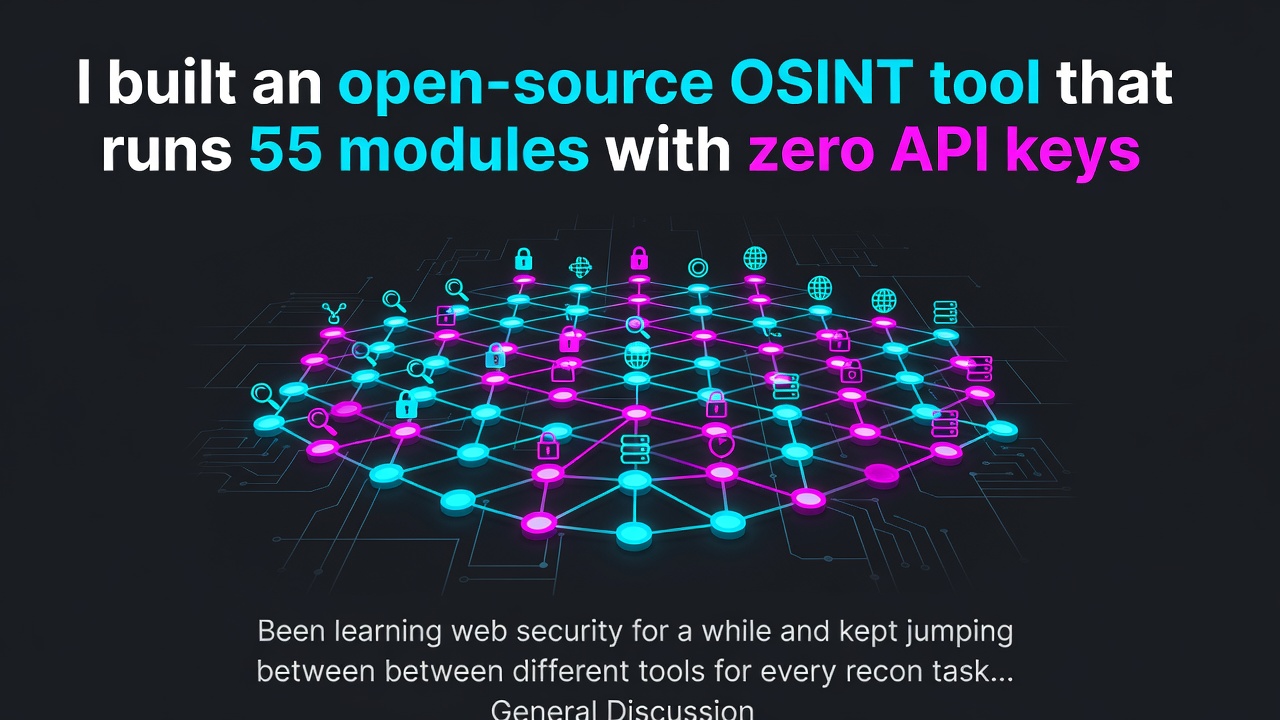 I built an open-source OSINT tool that runs 55 modules with zero API keys