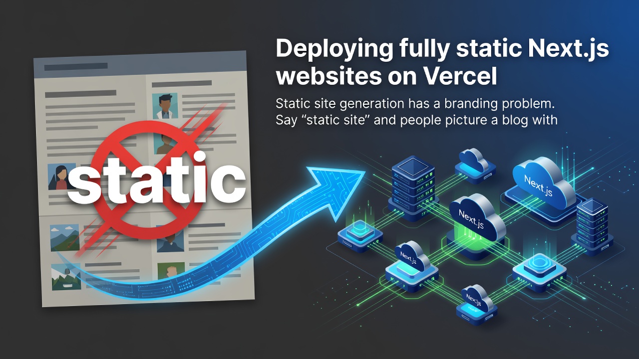 Deploying fully static Next.js websites on Vercel