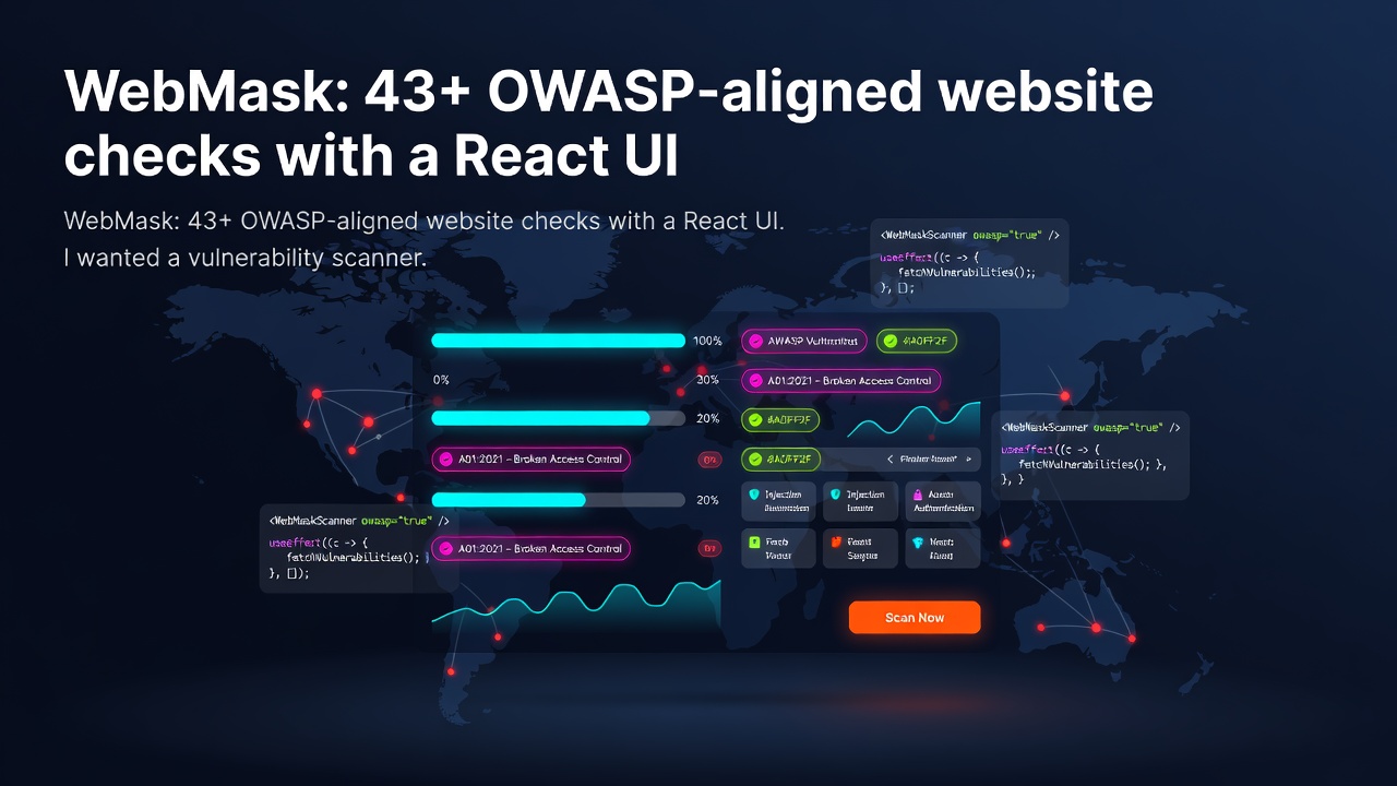 WebMask: 43+ OWASP-aligned website checks with a React UI