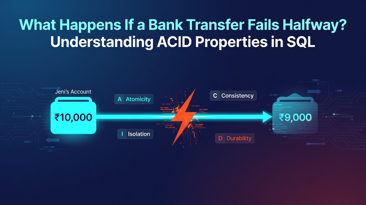 What Happens If a Bank Transfer Fails Halfway? Understanding ACID Properties in SQL