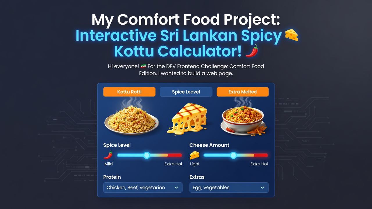 My Comfort Food Project: Interactive Sri Lankan Spicy 🧀 Kottu Calculator! 🍜