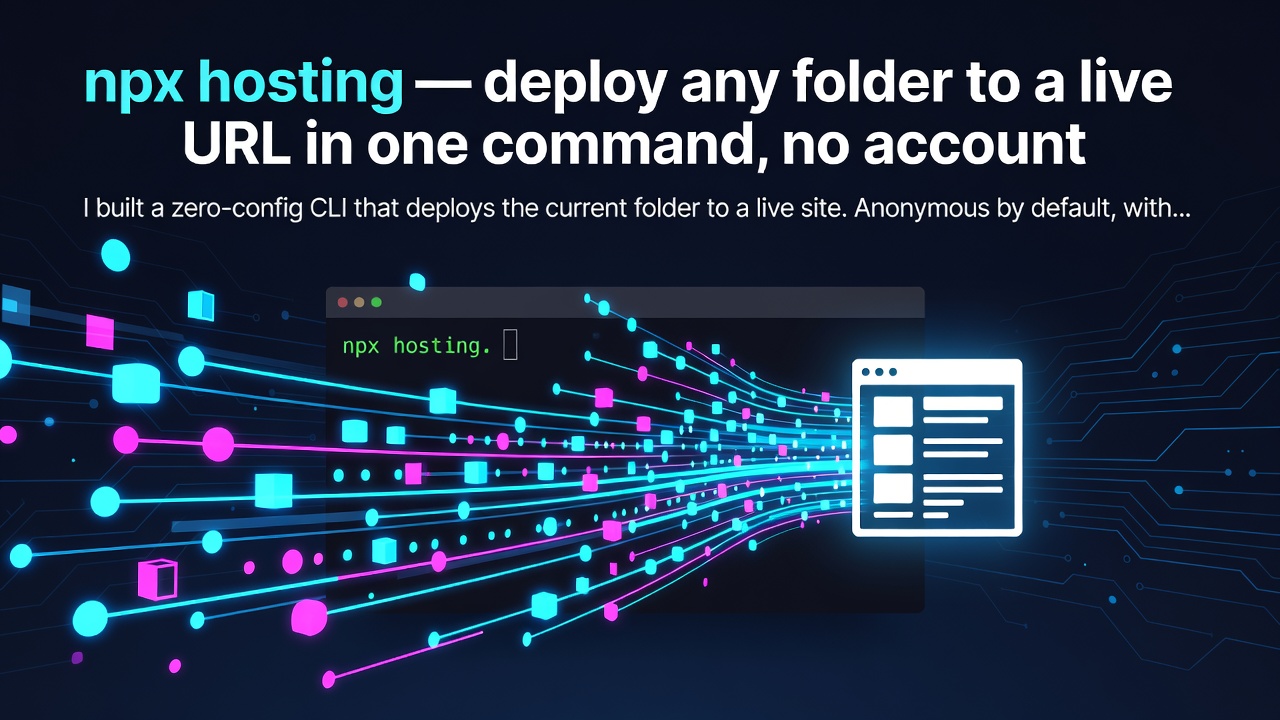 npx hosting — deploy any folder to a live URL in one command, no account