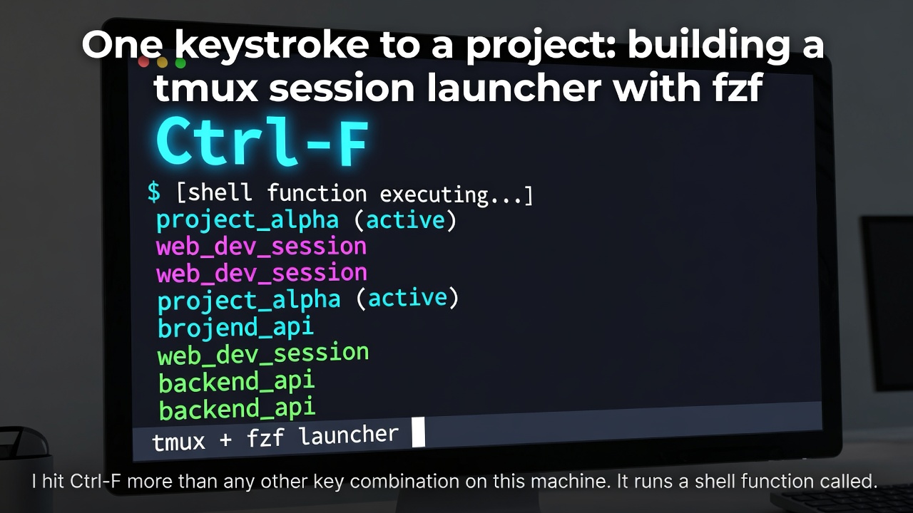 One keystroke to a project: building a tmux session launcher with fzf