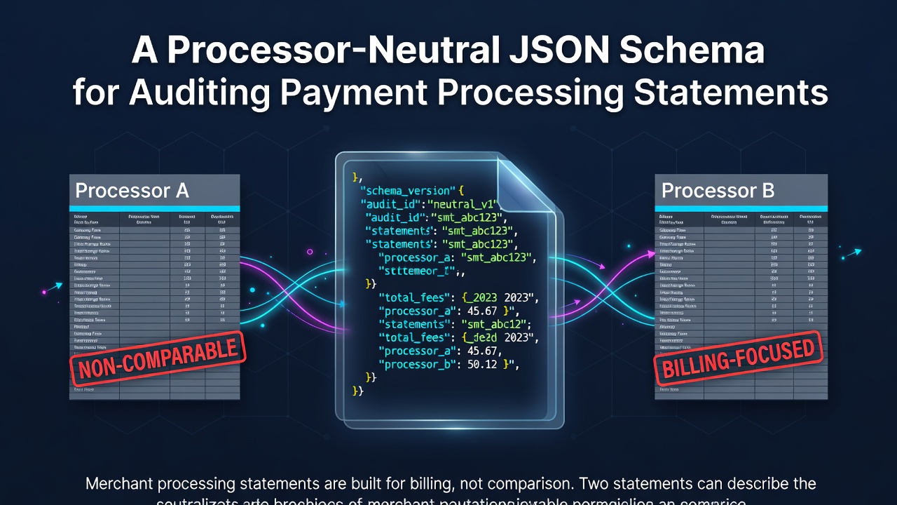 A Processor-Neutral JSON Schema for Auditing Payment Processing Statements